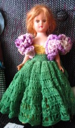 8''  STRAWBERRY BLONDE 50S HP FASHION DOLL, CROCHET GOWN, HEELS